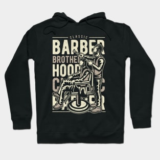 Classic Barber Brotherhood Barber Shop Retro Vintage Distressed Design Hoodie